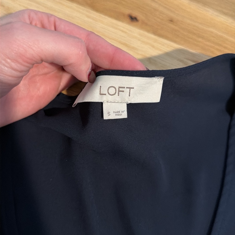 Loft Elegant Navy Wrap Top - Picture 3 of 5